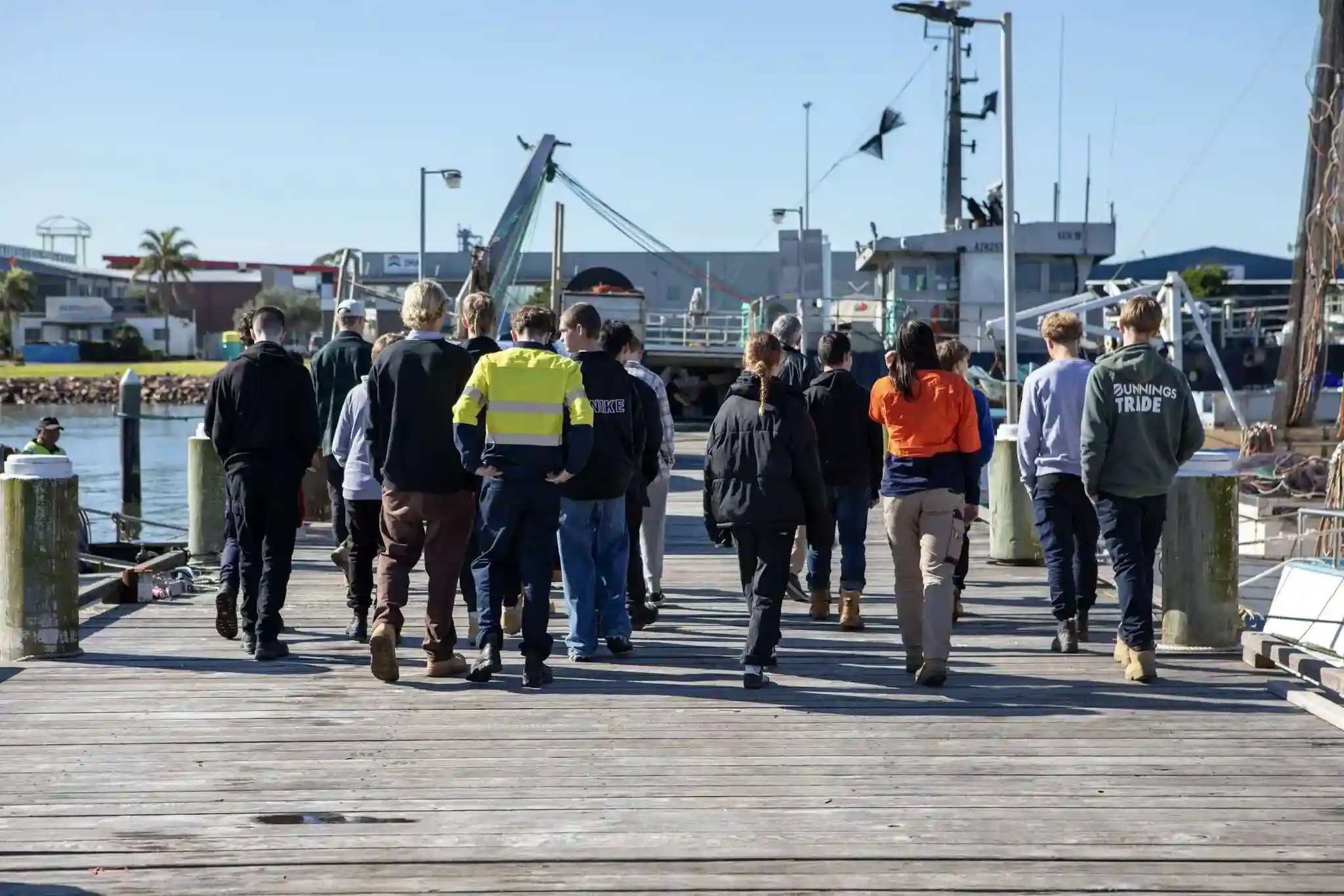 Maritime crew at work on deck