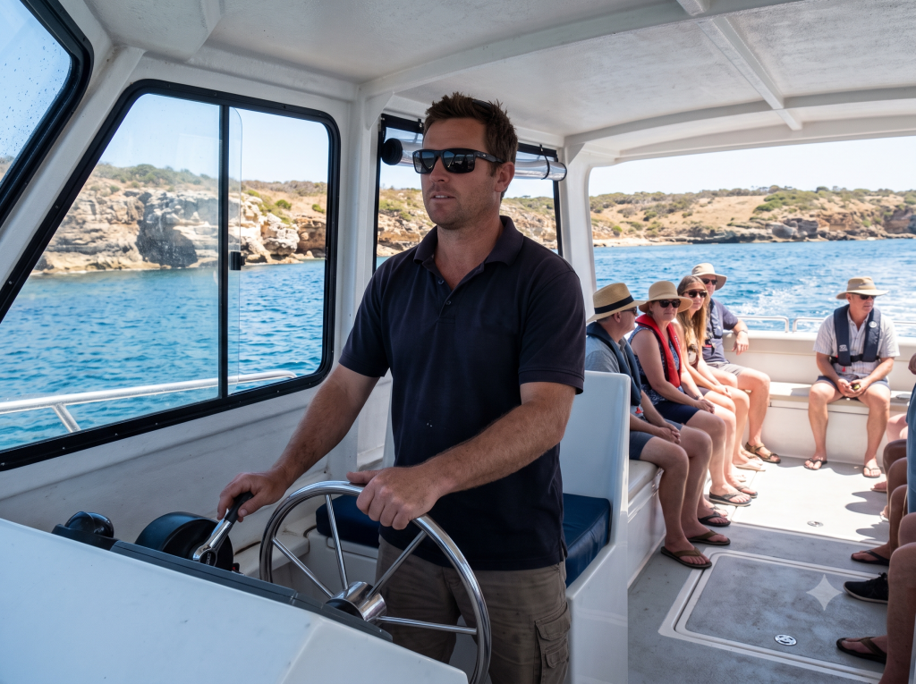Charter and tourism vessel operator with passengers on board
