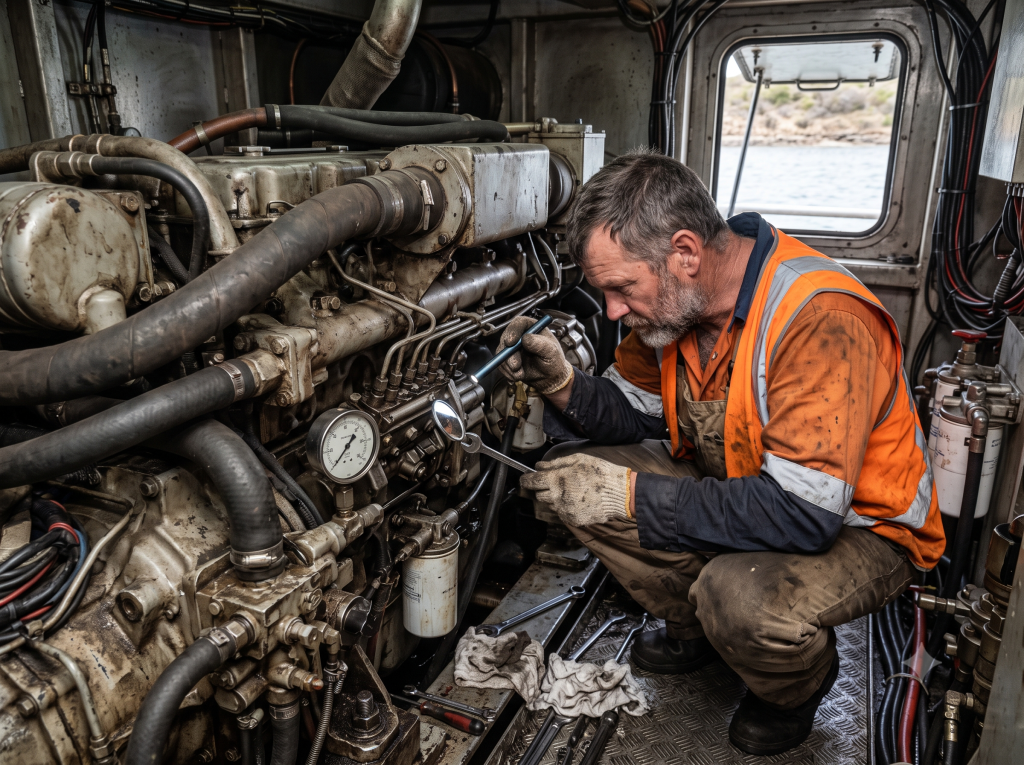 Marine engine driver maintaining a vessel propulsion unit